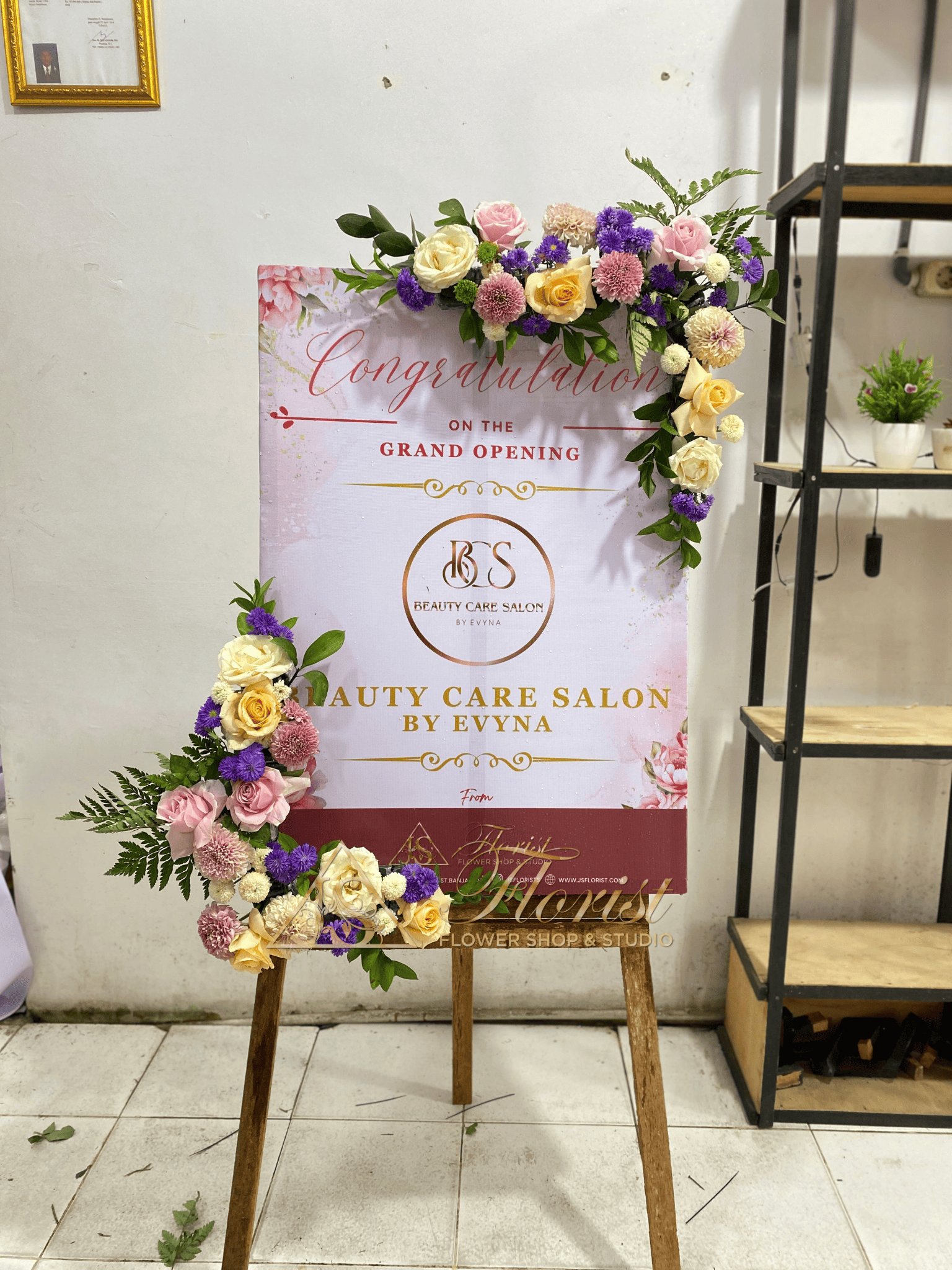 Standing Flower Kayu 80x60 2 Titik Full